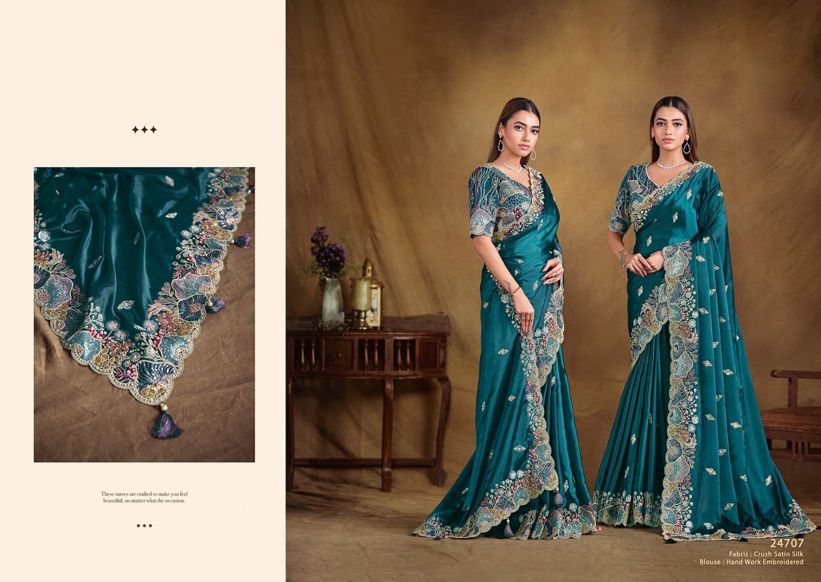 Mahotsav Regal Olive Crush Silk Embroidered Saree Set