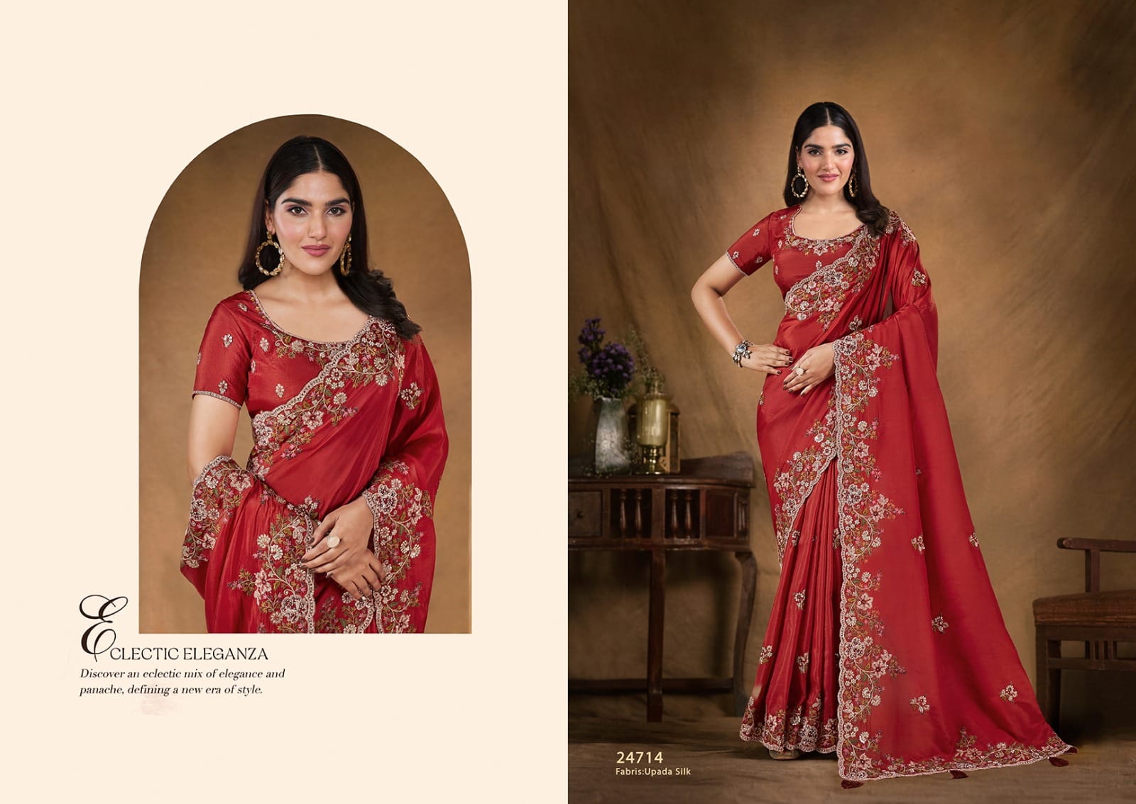 Mahotsav Regal Olive Crush Silk Embroidered Saree Set